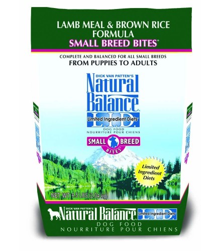 Natural Balance LID Lamb Meal & Brown Rice Sm Breed Bites Dry Dog Food 4.5lb